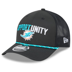 Miami Dolphins New Era 2025 Inspire Change 9FORTY M-Crown Adjustable Hat - Black - NFL