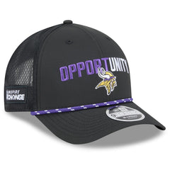Minnesota Vikings New Era 2025 Inspire Change 9FORTY M-Crown Adjustable Hat - Black - NFL