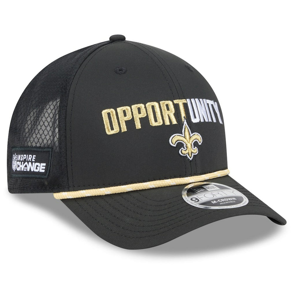 New Orleans Saints New Era 2025 Inspire Change 9FORTY M-Crown Adjustable Hat - Black - NFL
