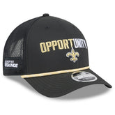 New Orleans Saints New Era 2025 Inspire Change 9FORTY M-Crown Adjustable Hat - Black - NFL