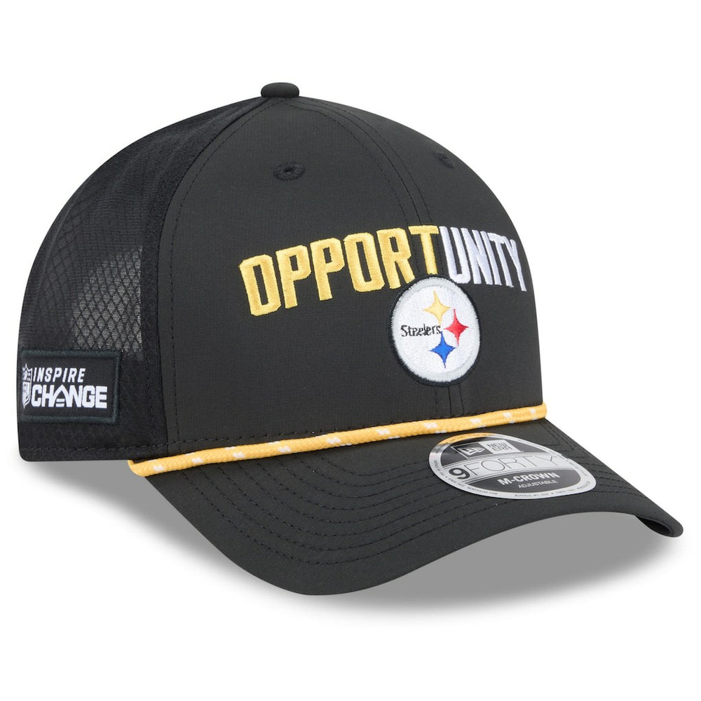 Pittsburgh Steelers New Era 2025 Inspire Change 9FORTY M-Crown Adjustable Hat - Black - NFL