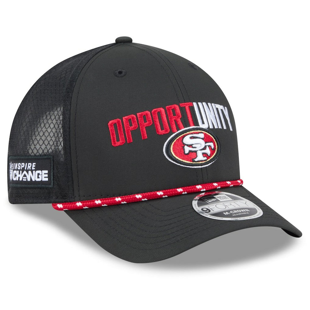 San Francisco 49ers New Era 2025 Inspire Change 9FORTY M-Crown Adjustable Hat - Black - NFL
