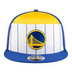 New Era Golden State Warriors Youth 2025 NBA Tip Off Split Panel 9FIFTY Snapback Hat White/Royal
