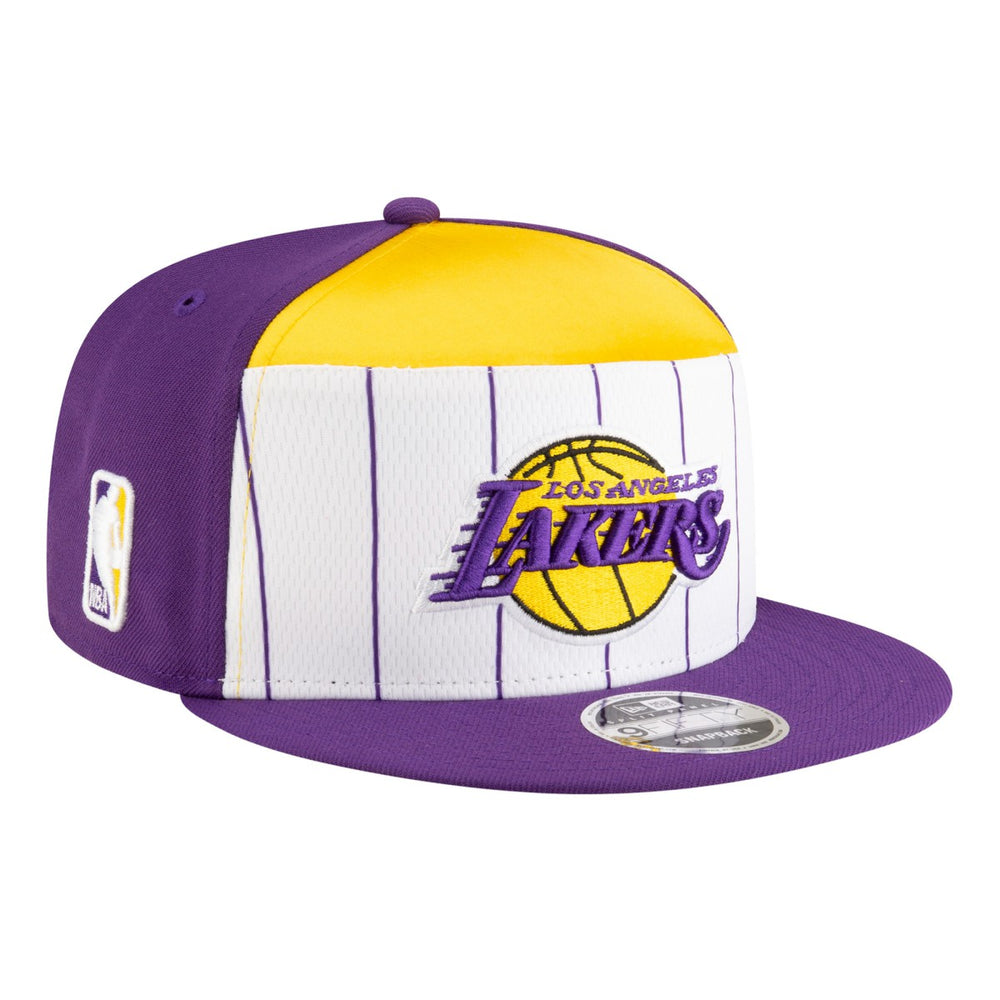 New Era Los Angeles Lakers Youth 2025 NBA Tip Off Split Panel 9FIFTY Snapback Hat White/Purple