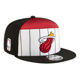 New Era Miami Heat Youth 2025 NBA Tip Off Split Panel 9FIFTY Snapback Hat White/Black