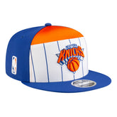 New Era New York Knicks Youth 2025 NBA Tip Off Split Panel 9FIFTY Snapback Hat White/Blue