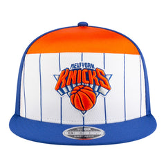 New Era New York Knicks Youth 2025 NBA Tip Off Split Panel 9FIFTY Snapback Hat White/Blue
