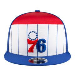 New Era Philadelphia 76ers Youth 2025 NBA Tip Off Split Panel 9FIFTY Snapback Hat White/Blue