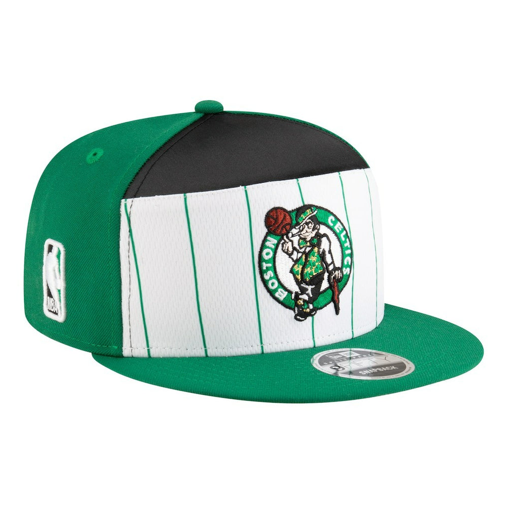 New Era Boston Celtics Youth 2025 NBA Tip Off Split Panel 9FIFTY Snapback Hat White/Kelly Green