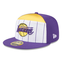 New Era Los Angeles Lakers 2025 NBA Tip Off Split Panel 59FIFTY Fitted Hat White/Purple