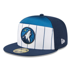 New Era Minnesota Timberwolves 2025 NBA Tip Off Split Panel 59FIFTY Fitted Hat White/Navy