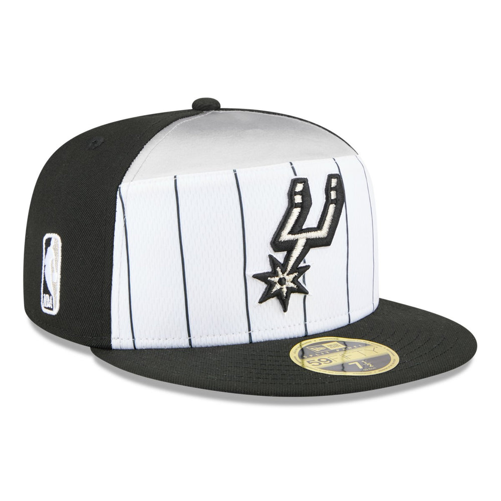 New Era San Antonio Spurs 2025 NBA Tip Off Split Panel 59FIFTY Fitted Hat White/Black