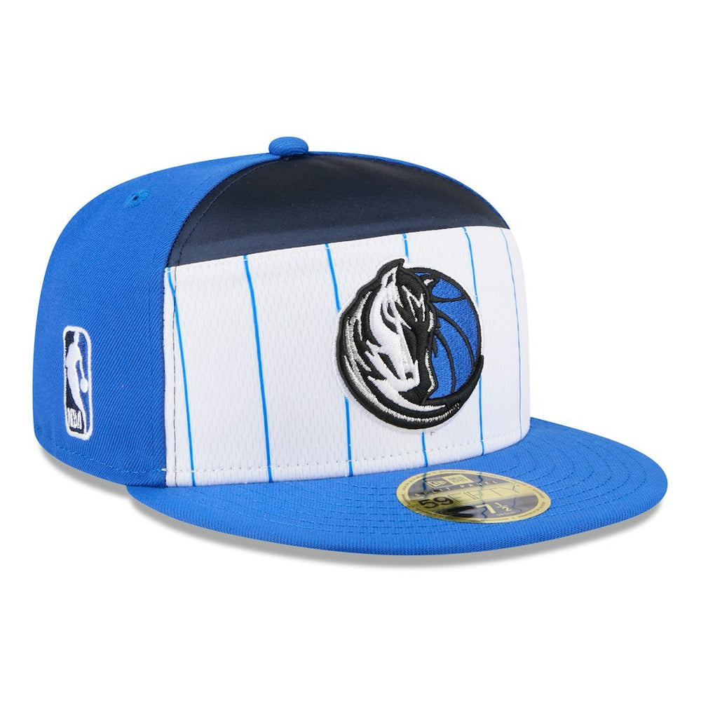 New Era Dallas Mavericks 2025 NBA Tip Off Split Panel 59FIFTY Fitted Hat White/Blue