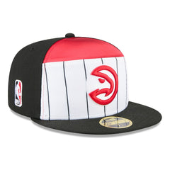 New Era Atlanta Hawks 2025 NBA Tip Off Split Panel 59FIFTY Fitted Hat White/Black
