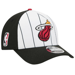New Era Miami Heat 2025 NBA Tip Off M-Crown A-Frame 9FORTY Adjustable Hat White/Black