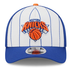 New Era New York Knicks 2025 NBA Tip Off M-Crown A-Frame 9FORTY Adjustable Hat White/Blue