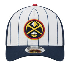 New Era Denver Nuggets 2025 NBA Tip Off M-Crown A-Frame 9FORTY Adjustable Hat White/Navy