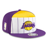 New Era Los Angeles Lakers 2025 NBA Tip Off Split Panel 9FIFTY Snapback Hat White/Purple