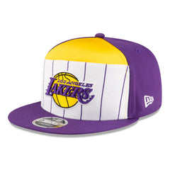 New Era Los Angeles Lakers 2025 NBA Tip Off Split Panel 9FIFTY Snapback Hat White/Purple