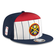 New Era Denver Nuggets 2025 NBA Tip Off Split Panel 9FIFTY Snapback Hat White/Navy