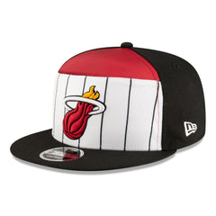 New Era Miami Heat 2025 NBA Tip Off Split Panel 9FIFTY Snapback Hat White/Black