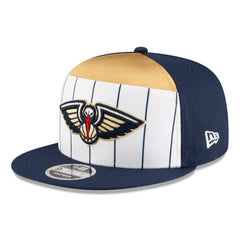 New Era New Orleans Pelicans 2025 NBA Tip Off Split Panel 9FIFTY Snapback Hat White/Navy