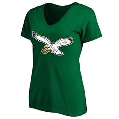 Philadelphia Eagles Women's Plus Size Vintage Logo V-Neck T-Shirt - Kelly Green - Fanatics