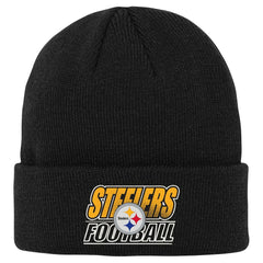 Pittsburgh Steelers Outerstuff Youth Team Gradient Cuffed Knit Hat - Black - NFL