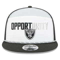 Las Vegas Raiders New Era 2025 Inspire Change Split Panel 9FIFTY Snapback Hat - White/Black - NFL