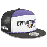 Baltimore Ravens New Era 2025 Inspire Change Split Panel 9FIFTY Snapback Hat - White/Black - NFL