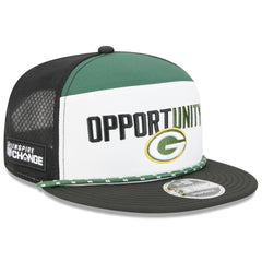 Green Bay Packers New Era 2025 Inspire Change Split Panel 9FIFTY Snapback Hat - White/Black - NFL