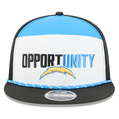 Los Angeles Chargers New Era 2025 Inspire Change Split Panel 9FIFTY Snapback Hat - White/Black - NFL