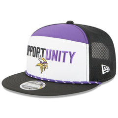 Minnesota Vikings New Era 2025 Inspire Change Split Panel 9FIFTY Snapback Hat - White/Black - NFL
