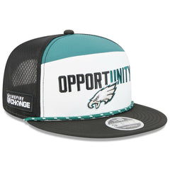 Philadelphia Eagles New Era 2025 Inspire Change Split Panel 9FIFTY Snapback Hat - White/Black - NFL