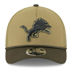 Detroit Lions New Era Youth 2025 Salute to Service 9FORTY A-Frame Adjustable Hat - Green/Dark Green - NFL