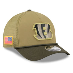 Cincinnati Bengals New Era Youth 2025 Salute to Service 9FORTY A-Frame Adjustable Hat - Green/Dark Green - NFL