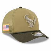 Houston Texans New Era Youth 2025 Salute to Service 9FORTY A-Frame Adjustable Hat - Green/Dark Green - NFL