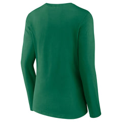 Philadelphia Eagles Women's Super Bowl LIX Champions Retro Logo Long Sleeve V-Neck T-Shirt - Kelly Green - Fanatics