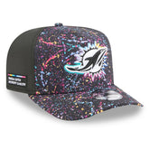 Miami Dolphins New Era 2025 NFL Crucial Catch A-Frame 9FIFTY Snapback Hat - Black - NFL