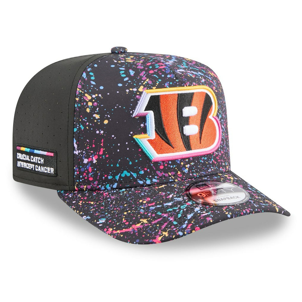 Cincinnati Bengals New Era 2025 NFL Crucial Catch A-Frame 9FIFTY Snapback Hat - Black - NFL