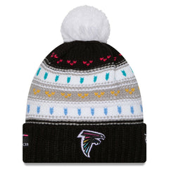 Atlanta Falcons New Era Women's 2025 NFL Crucial Catch Cuffed Knit Hat with Pom - Black - NFL