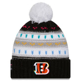 Cincinnati Bengals New Era Women's 2025 NFL Crucial Catch Cuffed Knit Hat with Pom - Black - NFL