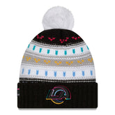 Los Angeles Rams New Era Women's 2025 NFL Crucial Catch Cuffed Knit Hat with Pom - Black - NFL