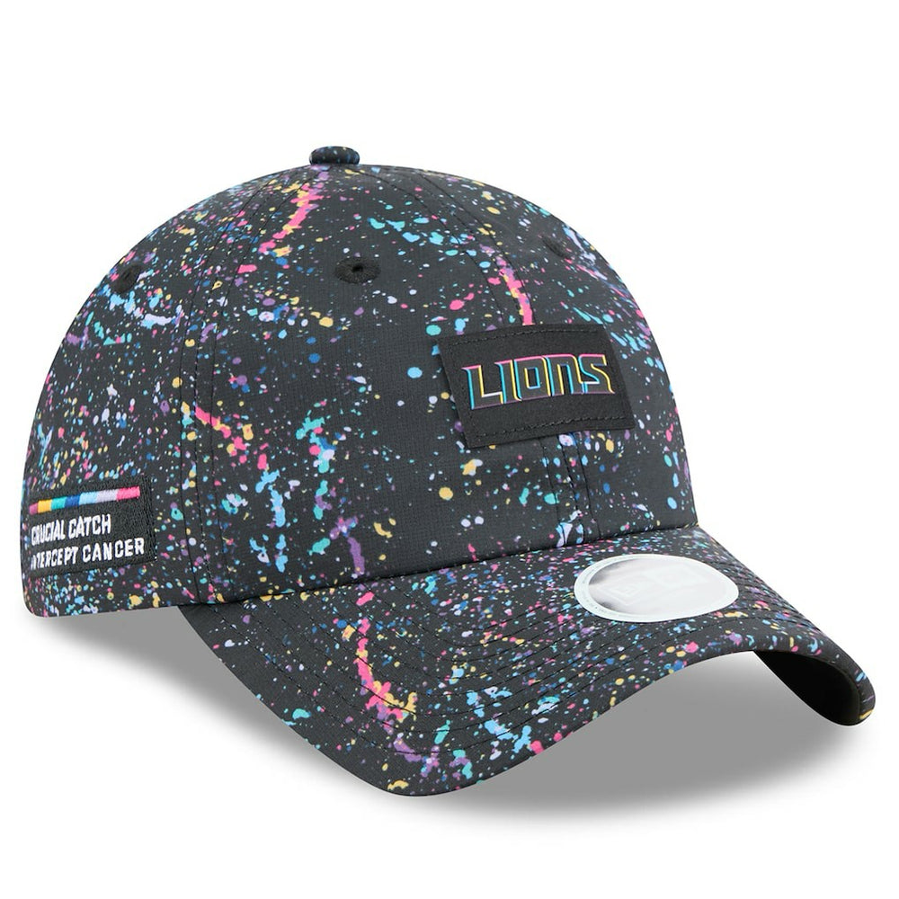Detroit Lions New Era Women's 2025 NFL Crucial Catch Pony Tail Adjustable Hat - Black - NFL