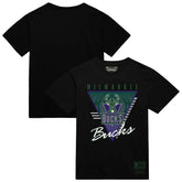 Mitchell & Ness Milwaukee Bucks Worldwide Collection Tri-Logo T-Shirt Black