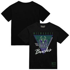 Mitchell & Ness Milwaukee Bucks Worldwide Collection Tri-Logo T-Shirt Black