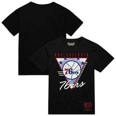 Mitchell & Ness Philadelphia 76ers Worldwide Collection Tri-Logo T-Shirt Black
