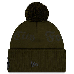 New York Jets New Era 2025 Rivalries Collection Sideline Cuffed Knit Hat with Pom - Gotham Green - NFL