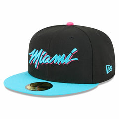 New Era Miami Heat 2025/26 City Edition 59FIFTY Fitted Hat Black/Turquoise