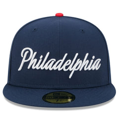 New Era Philadelphia 76ers 2025/26 City Edition 59FIFTY Fitted Hat Navy
